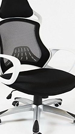 Charles Jacobs Deluxe Mesh Office Chair Executive Business Seating Comfortable amp; Ergonomic Design  Tilt Mechanism amp; Swivel (Black)