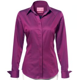 Berry Two Tone Tailored Stretch Shirt