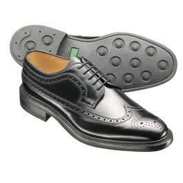 Black Paddington Full Brogue Derby Shoes on