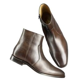 Brown Distressed Drummond Zip Boots