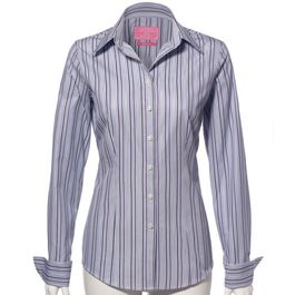 Satin Multi Stripe Tailored Business Shirt