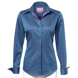 Teal Two Tone Tailored Stretch Shirt