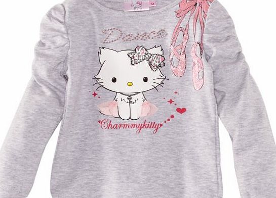 Charmmy Kitty HM1179 Girls T-Shirt Light Grey Melange 4 Years