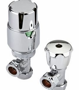 Pair of Thermostatic Chrome Angled
