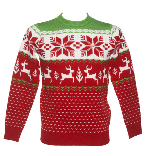 Unisex Red Wonderland Knitted Christmas Jumper