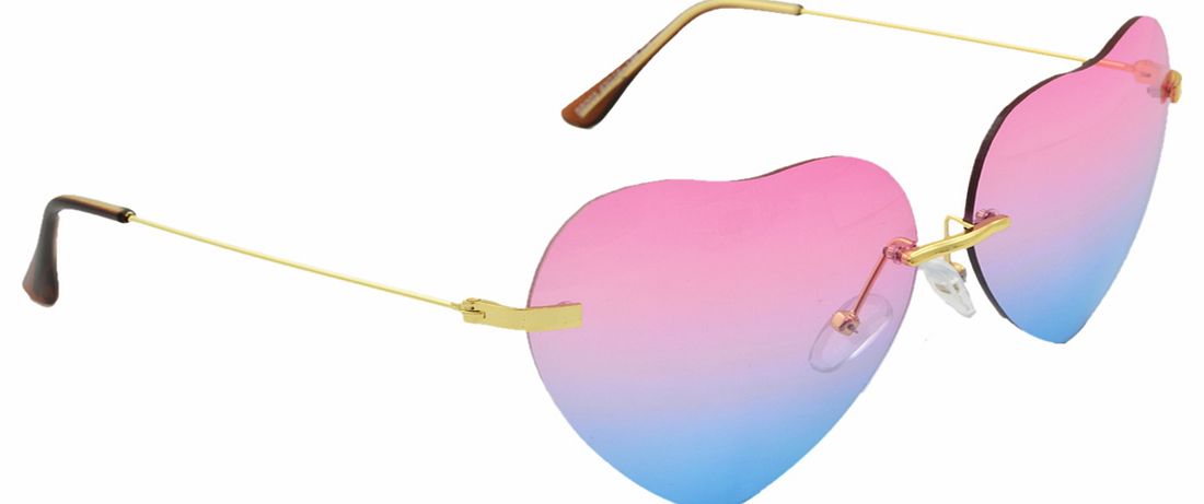 Blue And Pink Ombre Heart Sunglasses from