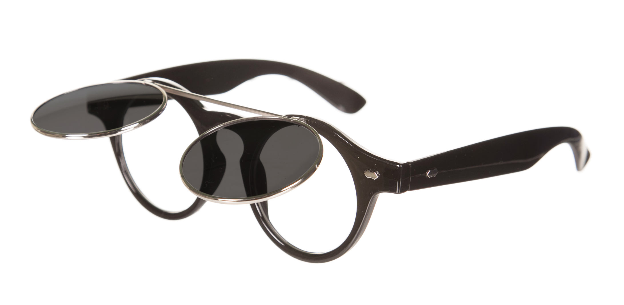 Chelsea Doll Retro Black Round Flipster Sunglasses from