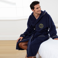 Chelsea Dressing Gown - Navy/Gold.
