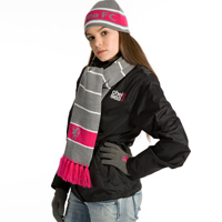 Chelsea Hat Scarf and Glove Set - Grey/Pink -