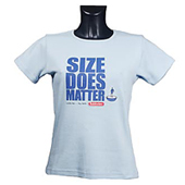 Ladies Size Matters T-Shirt - Sky Blue.