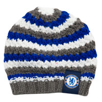 Chelsea Stripe Knit Hat - Grey/Blue.