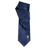 chelsea Tie Navy Chelsea Gold Lion Logo.