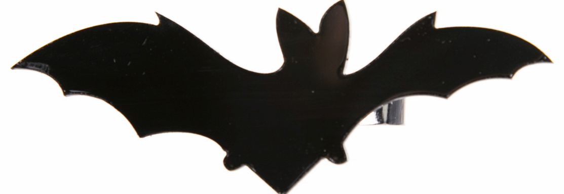 Black Acrylic Bat Double Ring from Cherry Loco