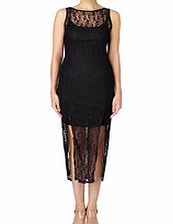Black lace overlay maxi dress