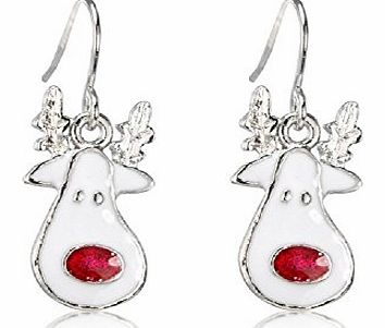 Christmas Costume Jewellery - Red Nose Reindeer Christmas Earrings - arrives in a pretty gift bag to complete your purchase - matching rudolph necklace available