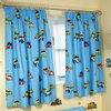 Childrens Curtains - Beetles 52s blue