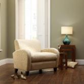 chill Chair - Linwood Bohemia Velvet Creme Brulee - White leg stain