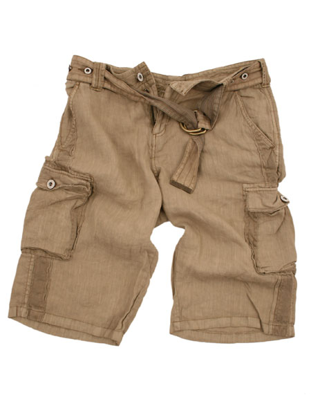 Stone Linen Combat Shorts