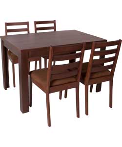 Chiltern Walnut Dining Table and 4 Chocolate