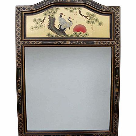 Gold Leaf Rectangular Mirror, Oriental Chinese Furniture