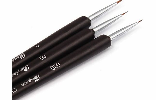 chincyboo Caltrad 3 UV Gel Acrylic Nail Art Tips Salon Drawing Pen Brush Tool Set