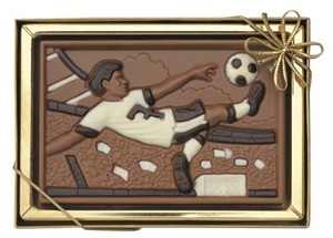 Chocolate footballer - Best before: 7th August