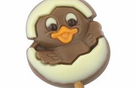 Easter chick in egg chocolate lollipop