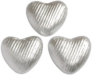 Silver chocolate hearts - Bag of 20