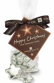Silver Christmas chocolate stars - Bulk tub of 220