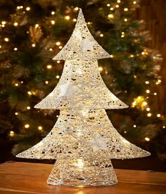 ChoicefullBargain Brand New Light Up Christmas Rattan Glitter Tree - Silver