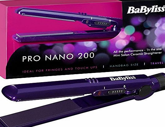 ChoicefullBargain New Babyliss 2860 Pro Nano 200 Mini Salon Ceramic Travel Hair Straightener - Purple