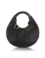 Diorita Black Leather Hobo Bag