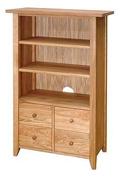 Ardennes Low Bookcase with 4 Drawers