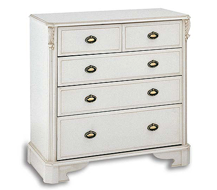 Clearance - Beau White 5 Drawer Chest