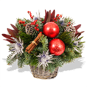 Christmas Basket - flowers