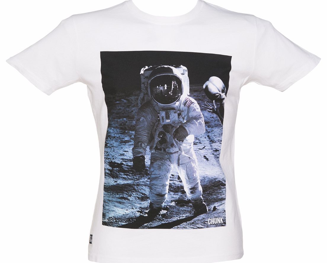 Mens White Alien Space Bomb T-Shirt from Chunk