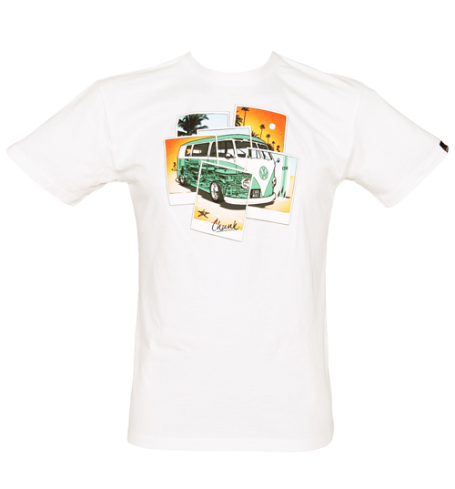 Mens White Camper Snaps T-Shirt from Chunk