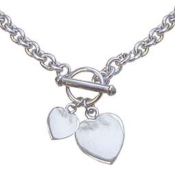 Chunkydory Silver Double Heart Necklace