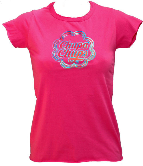 Ladies Pink Chupa Chups Logo T-Shirt