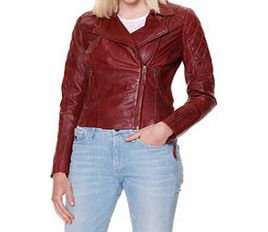 Sydney oxblood leather biker jacket