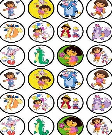 Cians Cupcake Toppers Dora The Explorer Edible PREMIUM THICKNESS SWEETENED VANILLA,Wafer Rice Paper Cupcake Toppers/Decorations