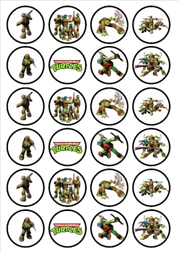 Cians Cupcake Toppers Teenage Mutant Ninja Turtles Edible Wafer Rice Paper 24 x 4.5cm Cupcake Toppers/Decorations