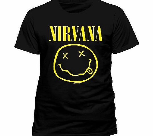 Nirvana Mens T-Shirt - Smiley - L L Black