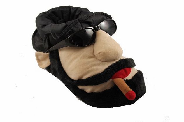 Mens Cigar Man Novelty Funny Big Slippers Size 7 to 12 UK - GREAT GIFT FOR ALL AGES (10 UK MENS)