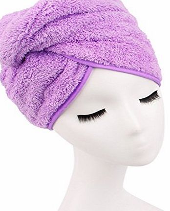 Cimary Dry Hair Hat,Absorbent Hair Drying Turban ,Soft Microfiber Fabric Quick Magic Dryer Wrapped Bath Shower Cap Salon Towel Women (Purple)