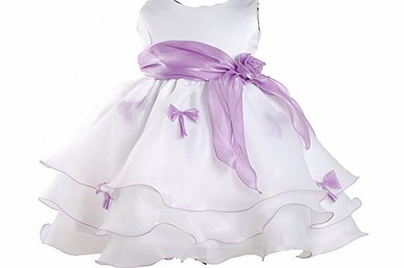 Cinda Clothing Cinda Girls Party Dress White and Lilac 6 - 9 Months