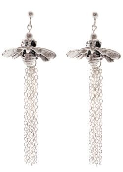 Silver Plated Bee Tassle Earrings by Cinderela B