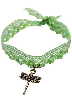 Vintage Lace Green Wrap Bracelet with Charm by