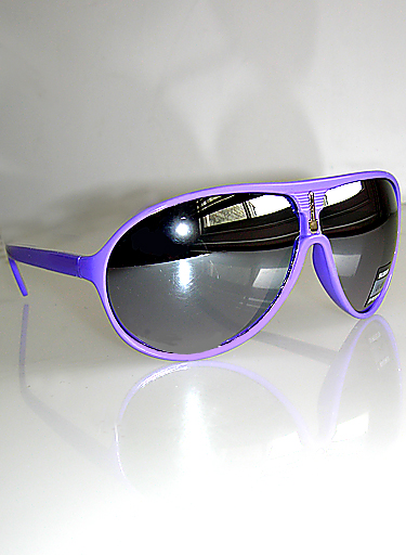 Cinema X Neon Aviator Mirror Sunglasses Hot Purple