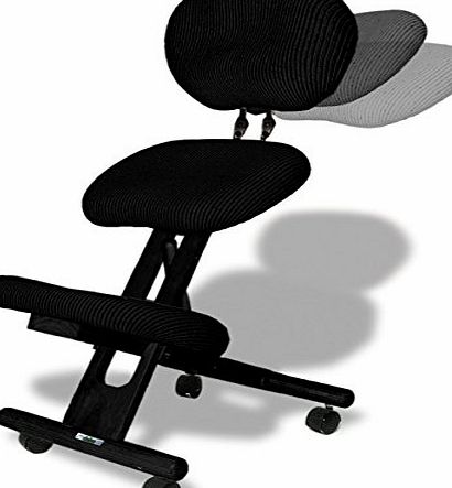 Cinius Professional Cinius kneeling ergonomic chair with back, Black color